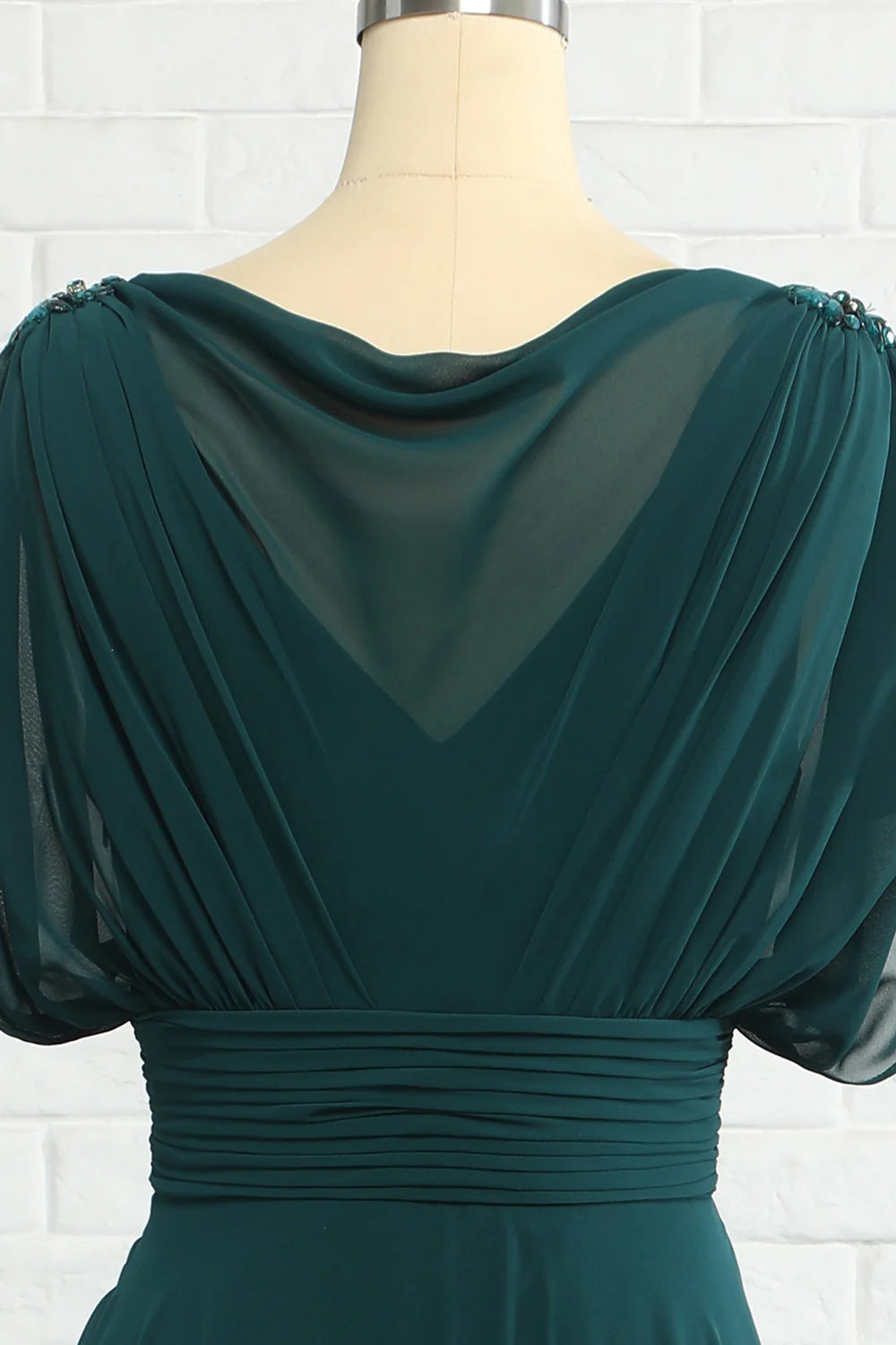 A Line Green Chiffon  Long Mother of Bride Dress
