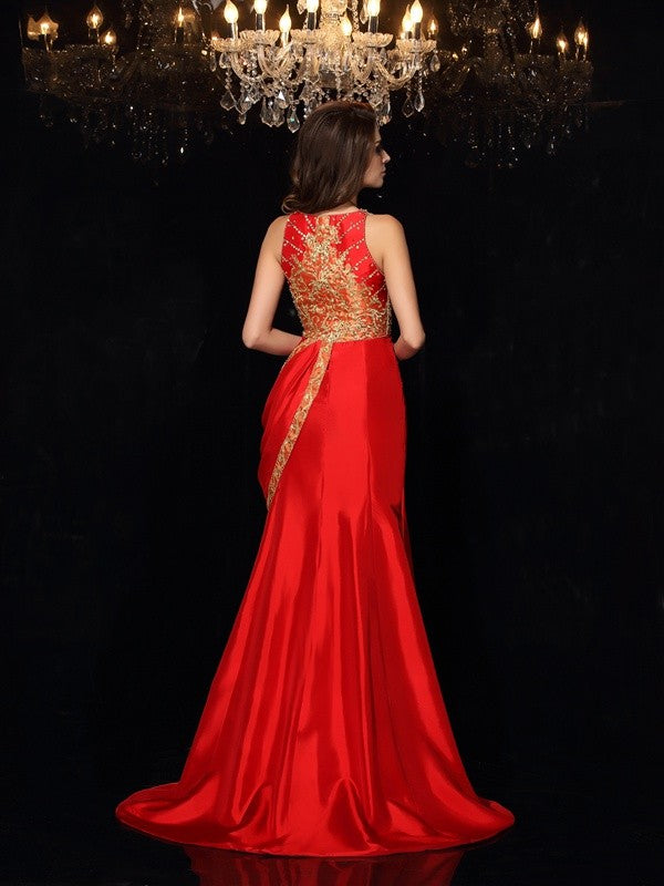 A-Line/Princess Sweetheart Sleeveless Long Taffeta Party Dresses Formal Dresses