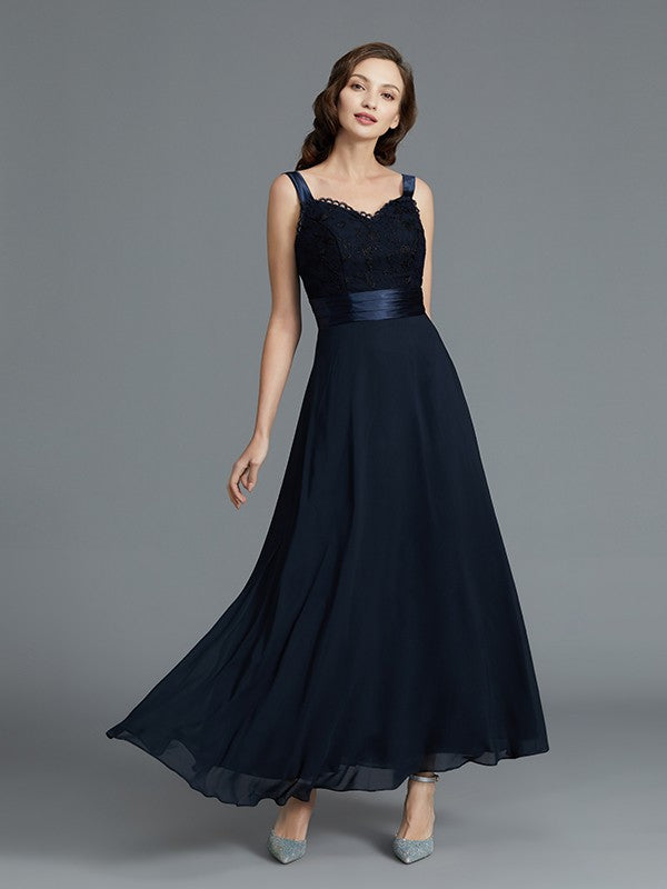 A-Line Sweetheart Sleeveless Chiffon Ankle-Length Mother of the Bride Dresses #