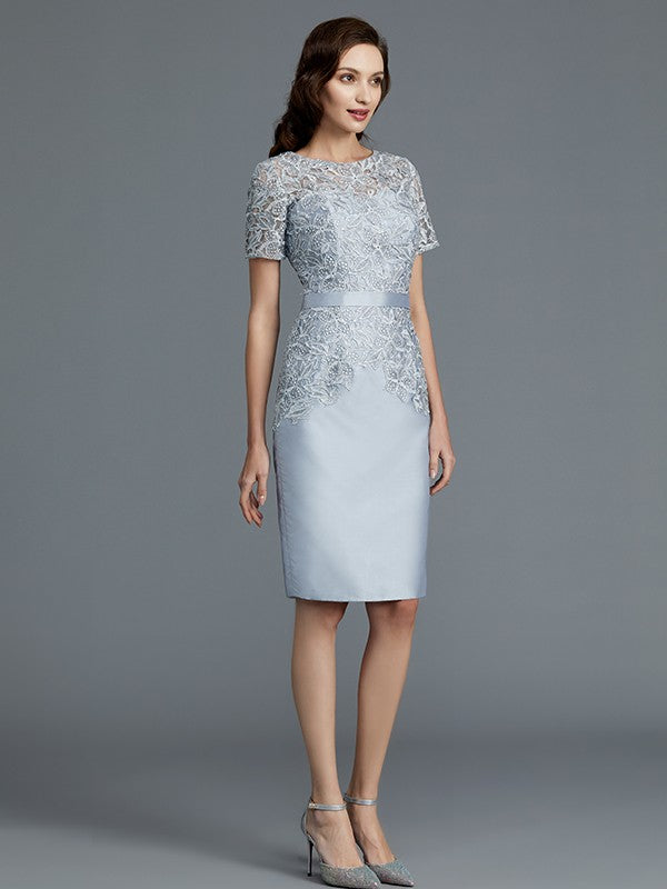 Sheath Short Sleeves Knee-Length Mother of the Bride Dresses Elegant Wedding Guest Dress Party Dress