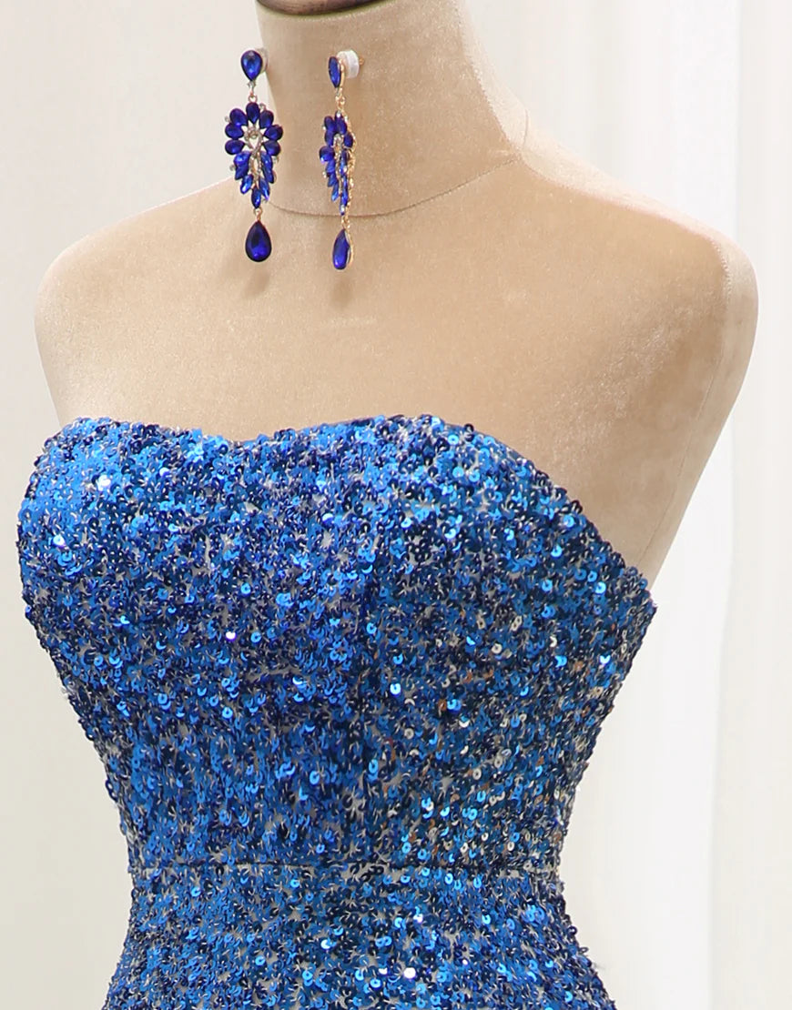 Sheath/Mermaid Sequined  Long Prom Dress