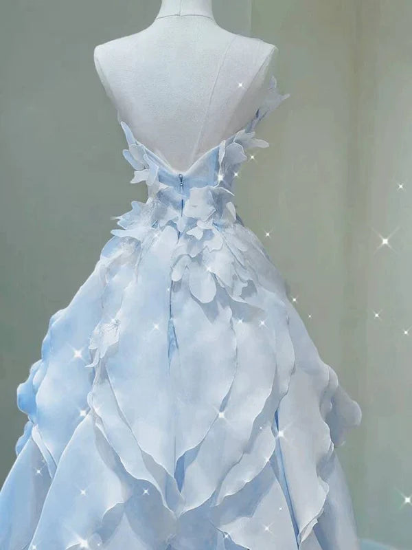 Charming A Line Strapless Ruffles Long Formal Prom Dress Sweet Evening Party Gowns Elegant Wedding Guest Dress