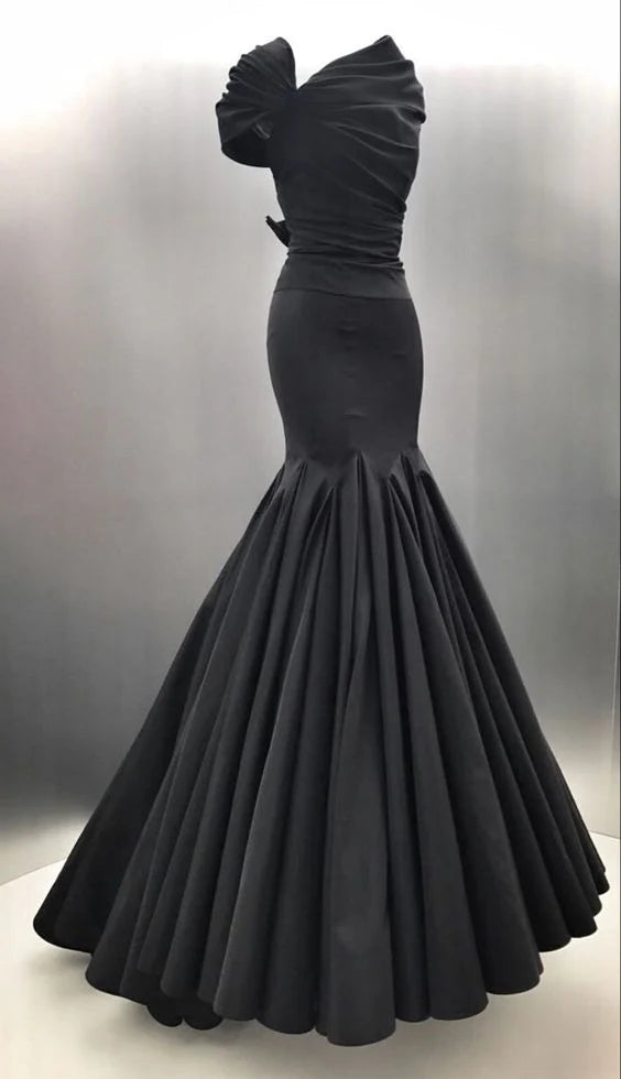 Charming Mermaid Black Long Formal Prom Dress Elegant Evening Gowns Chic Wedding Guest Party Dress
