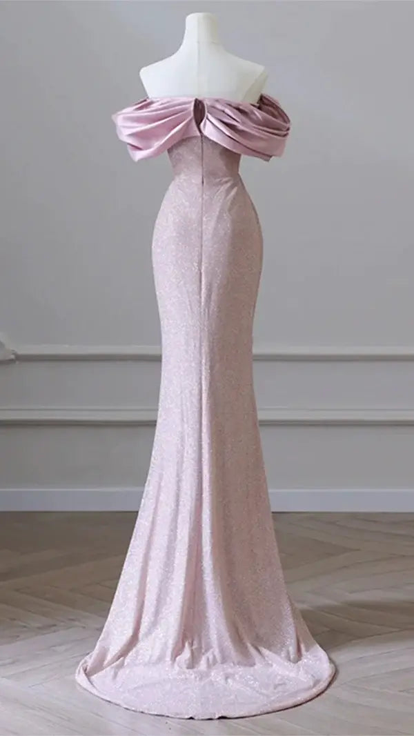 Chic Mermaid Off Shoulder Long Formal Prom Dress Elegant Graduation Dress Pretty Party Evening Gowns