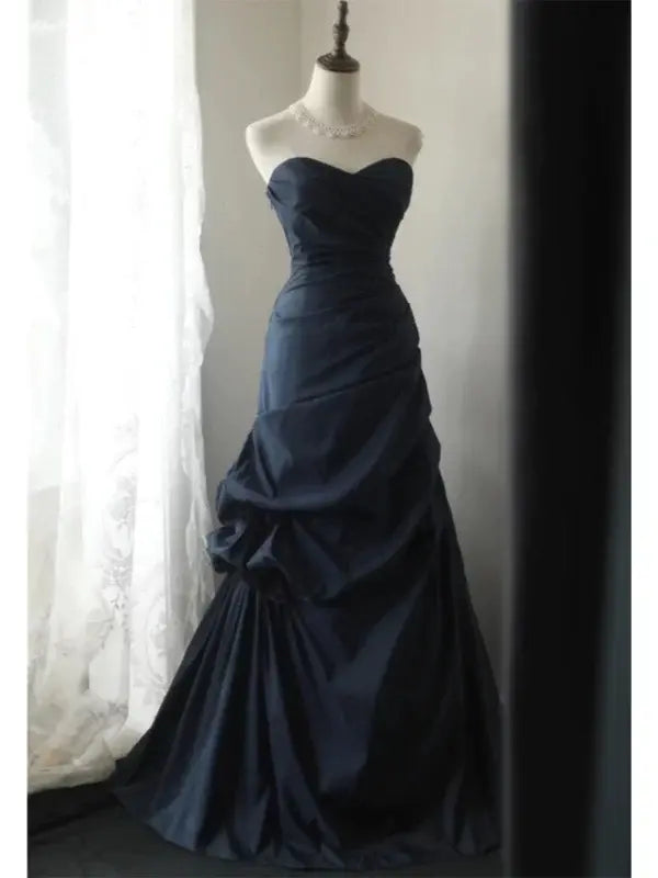 Classy A Line Sweetheart Sleeveless Long Formal Prom Dress Elegant Evening Party Gowns Vintage Wedding Guest Party Dress
