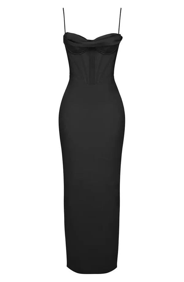 Noble and elegant thin shoulder straps off the shoulder tight corset off the back prom dress Evening Dress