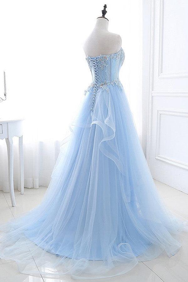 A-line Sweetheart Floor length Prom Dresses Off Shoulder Beautiful