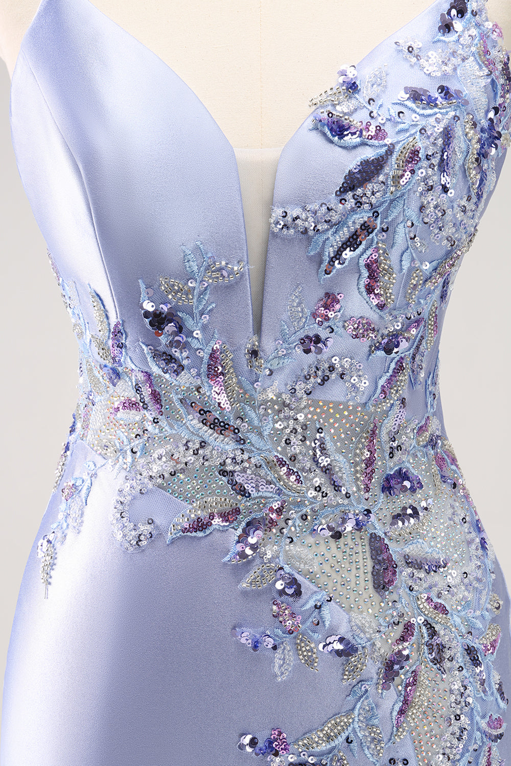 Sparkly Blue Spaghetti Straps Corset Sequin Tight Homecoming Dress with Beading Sexy