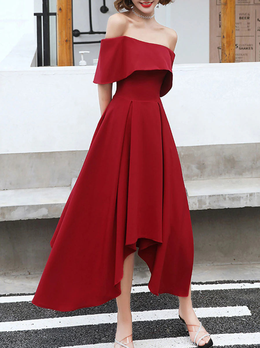 Simple Prom Dress A Line Off Shoulder Formal Dress Elegant Evening Party Dress Cocktail Dress