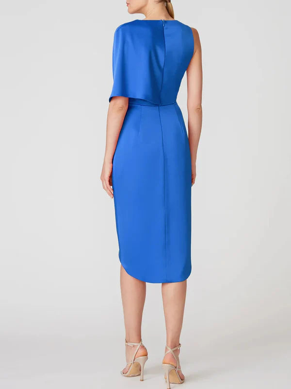 A-line/Princess V-neck half sleeved asymmetrical ruffled edge mother of the bride dress Short Party Dresses