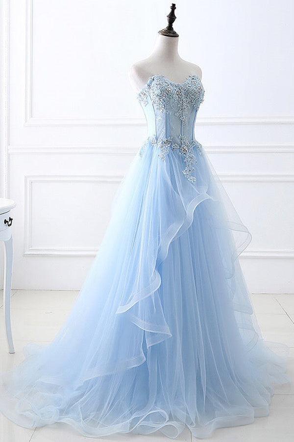 A-line Sweetheart Floor length Prom Dresses Off Shoulder Beautiful
