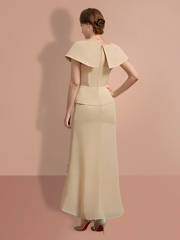 A-line/Princess Short sleeved V-neck mother of the bride dresses Elegant