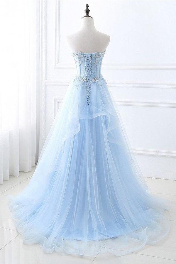 A-line Sweetheart Floor length Prom Dresses Off Shoulder Beautiful
