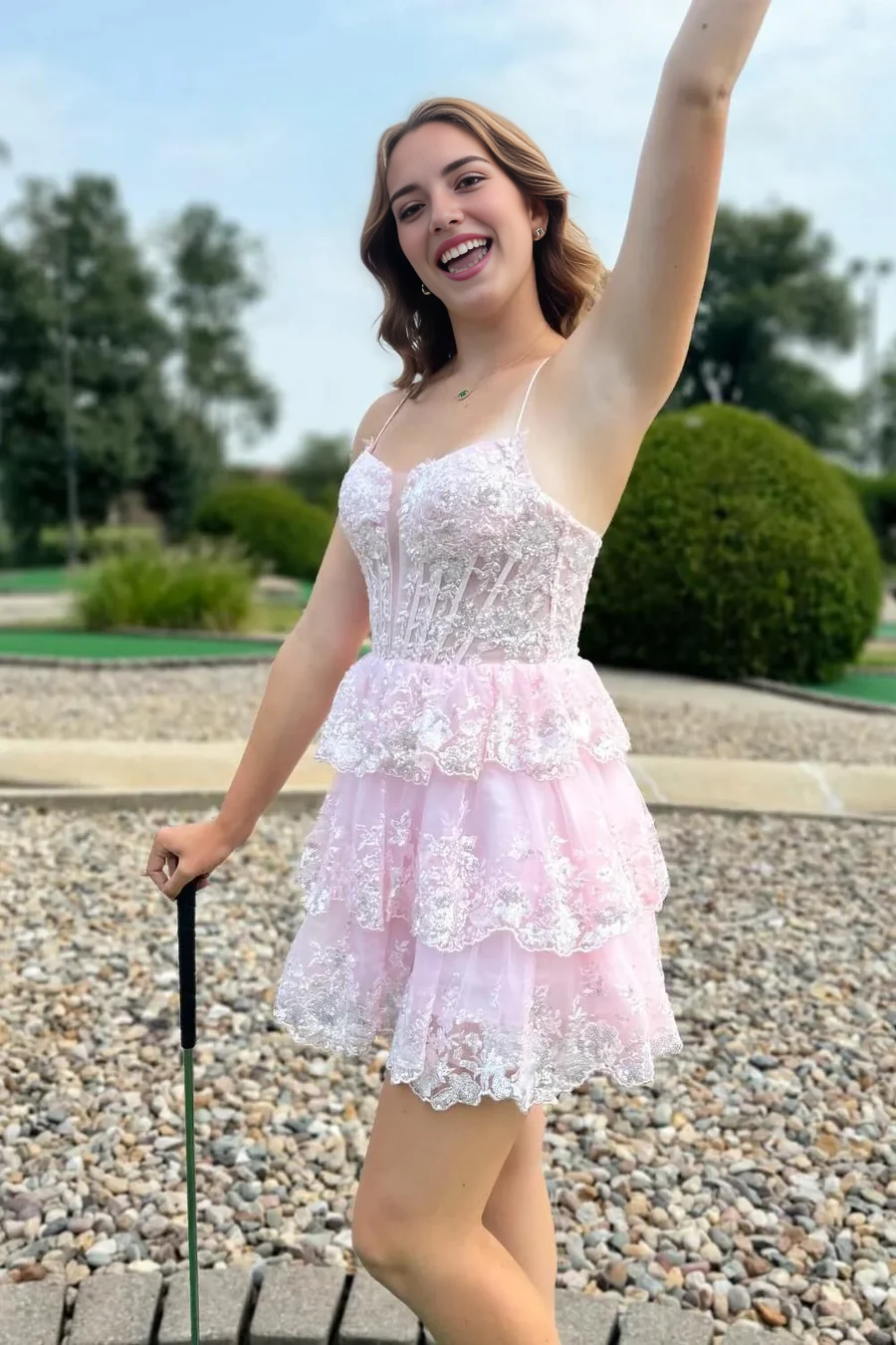 Sweetheart A-Line Spaghetti Straps Lace Short Prom Dress Charming Birthday Party Dress Lovely Graduation Dress Chic Homecoming Dress