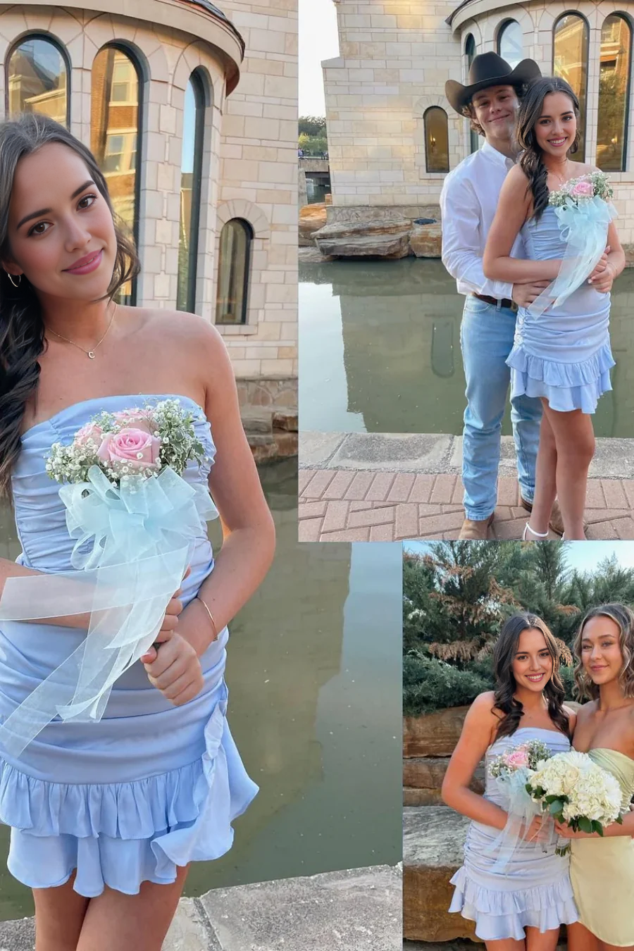 Cute Strapless Pleated Ruffle Short Prom Dress Charming Birthday Party Dress Lovely Graduation Dress Chic Homecoming Dress