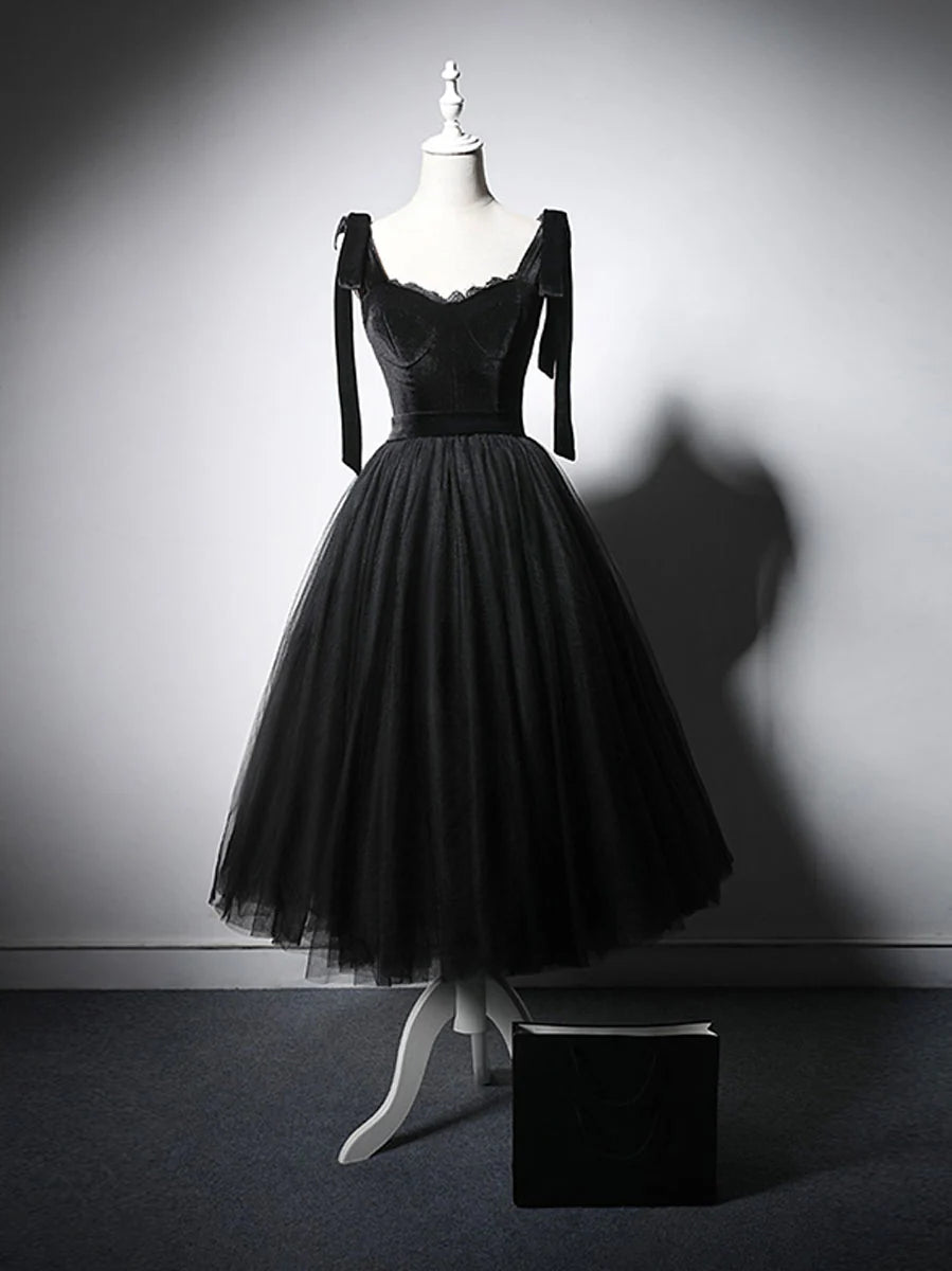 Black tulle lace short prom dress homecoming dress Formal Dress Elegant Evening Dress