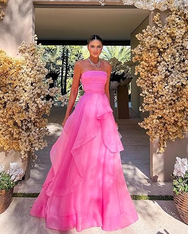 Unique Strapless A-Line Prom Dresses Long Gala Dress Formal Off Shoulder Charming Evening Dress