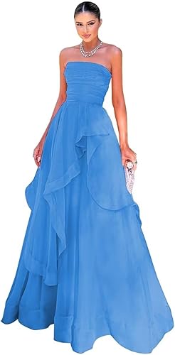 Unique Strapless A-Line Prom Dresses Long Gala Dress Formal Off Shoulder Charming Evening Dress