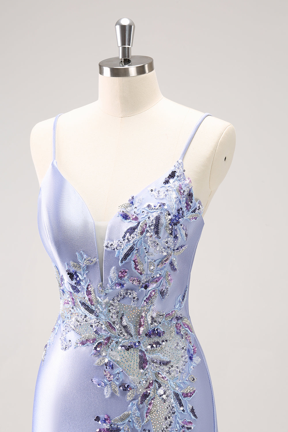 Sparkly Blue Spaghetti Straps Corset Sequin Tight Homecoming Dress with Beading Sexy