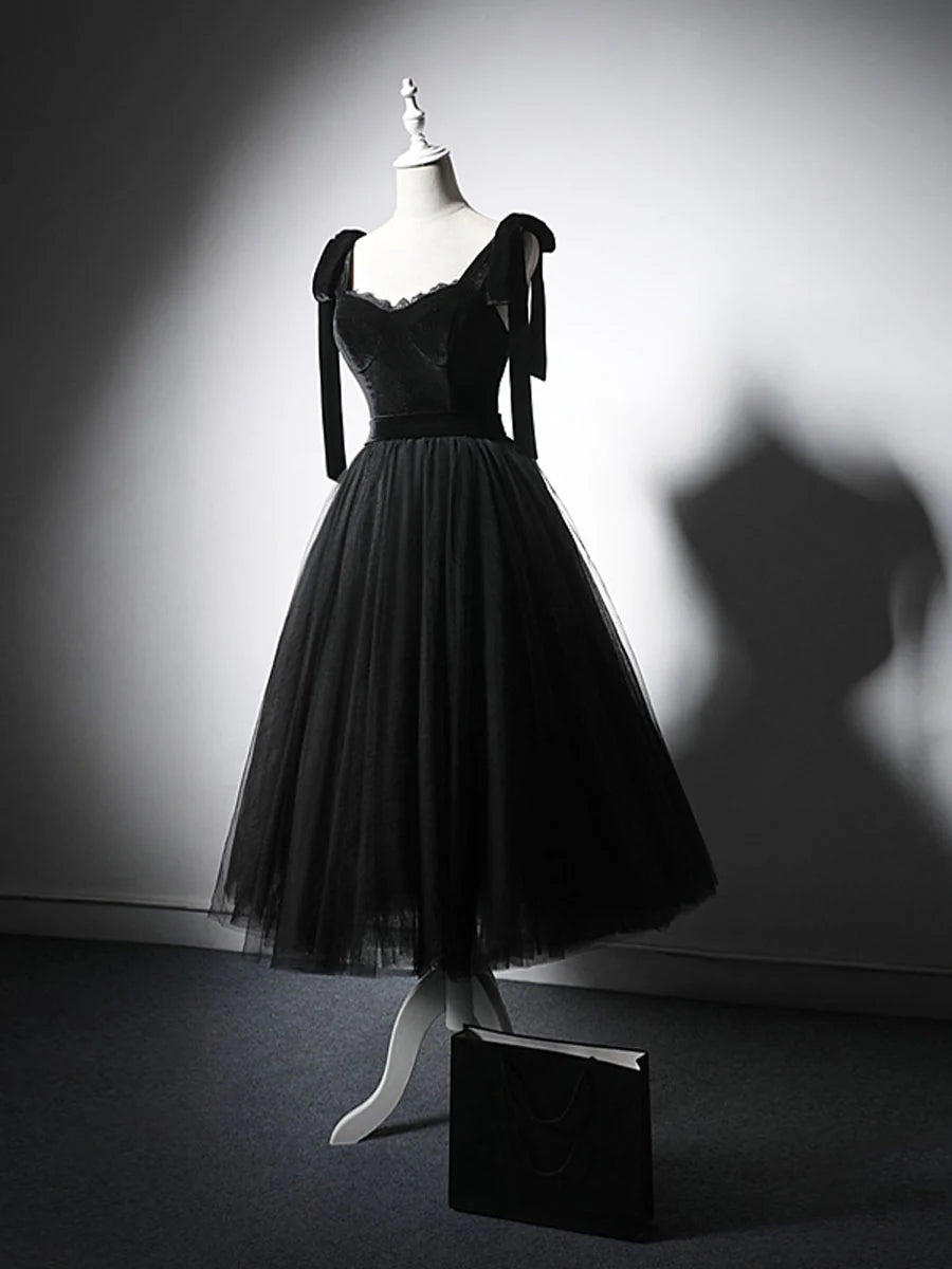 Black tulle lace short prom dress homecoming dress Formal Dress Elegant Evening Dress