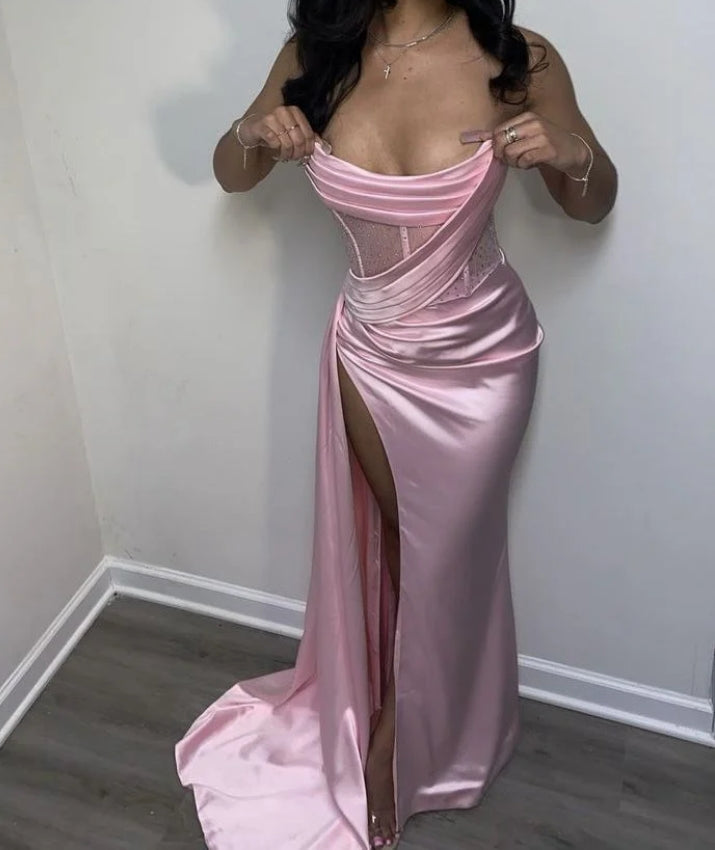 Mermaid Strapless Prom Dress for Black Girls Birthday Party Dress Formal Occasion Charming Evening Dress