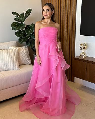 Unique Strapless A-Line Prom Dresses Long Gala Dress Formal Off Shoulder Charming Evening Dress