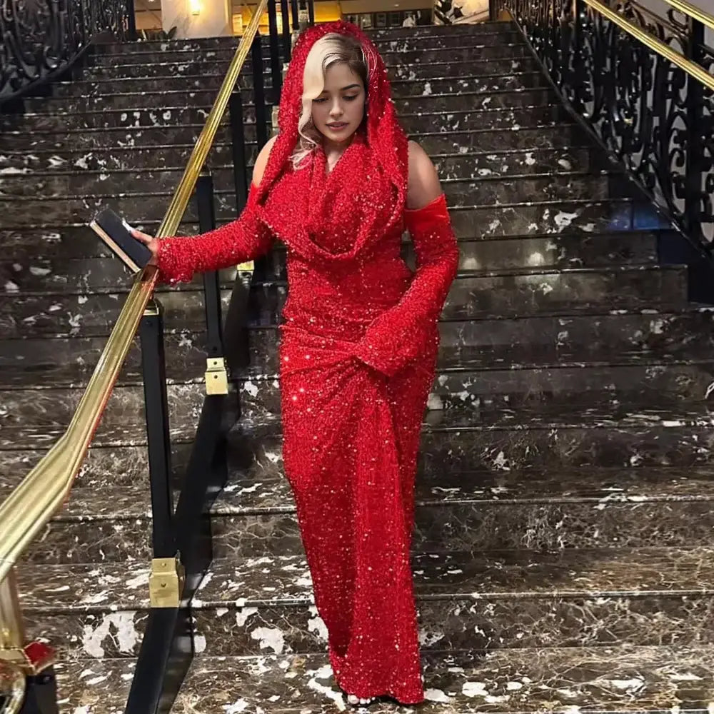 Sparkly Mermaid Sequins Long Formal Prom Dress Charming Graduation Dress Fashion Party Evening Gowns