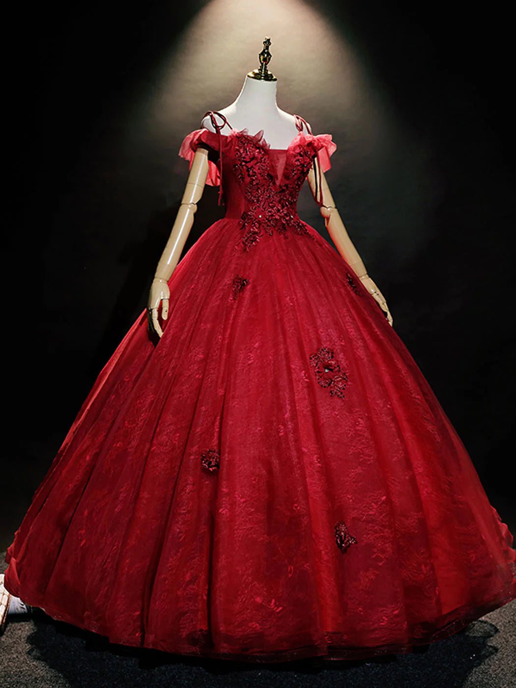 Ball Gown Quinceanera Dresses Princess Dress Burgundy Off Shoulder Tulle Lace Long Prom Dress Burgundy Sweet 16 Dress