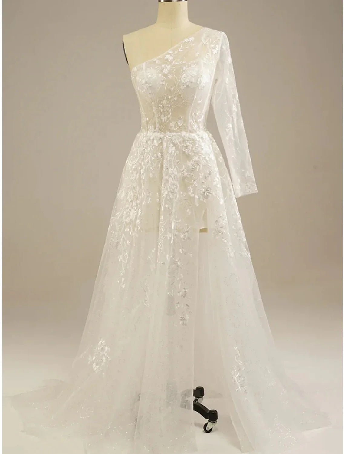 Romantic Wedding Dresses A-Line One Shoulder Charming Bridal Gowns With Slit Reception Dresses