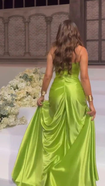 Sexy Green Sweetheart Strapless Sleeveless Formal Prom Dress Elegant Party Evening Gowns Charming Wedding Guest Dress