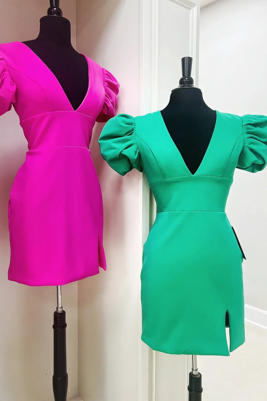 Sweetheart V-Neck Short Sleeves Prom Dress Charming Birthday Party Dress Lovely Graduation Dress Chic Homecoming Dress