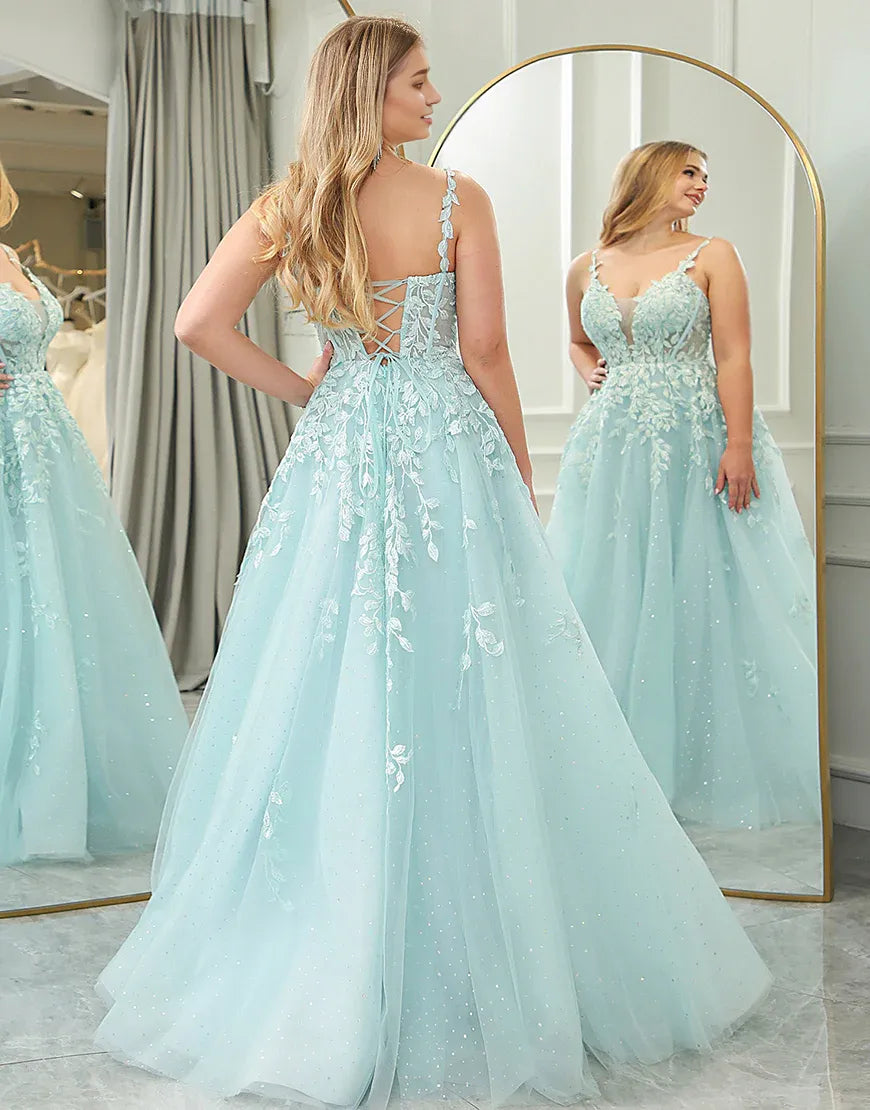 A Line Off the Shoulder Long Prom Dress With Appliques