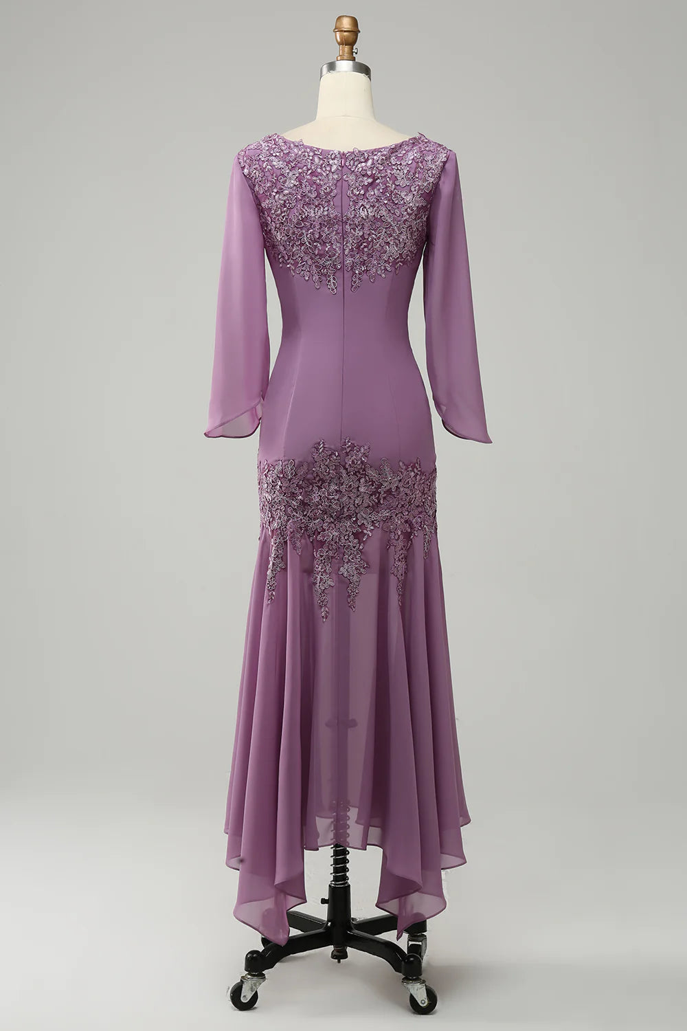 Lace Mermaid Chiffon Mother of the Bride Dress with Appliques Elegant