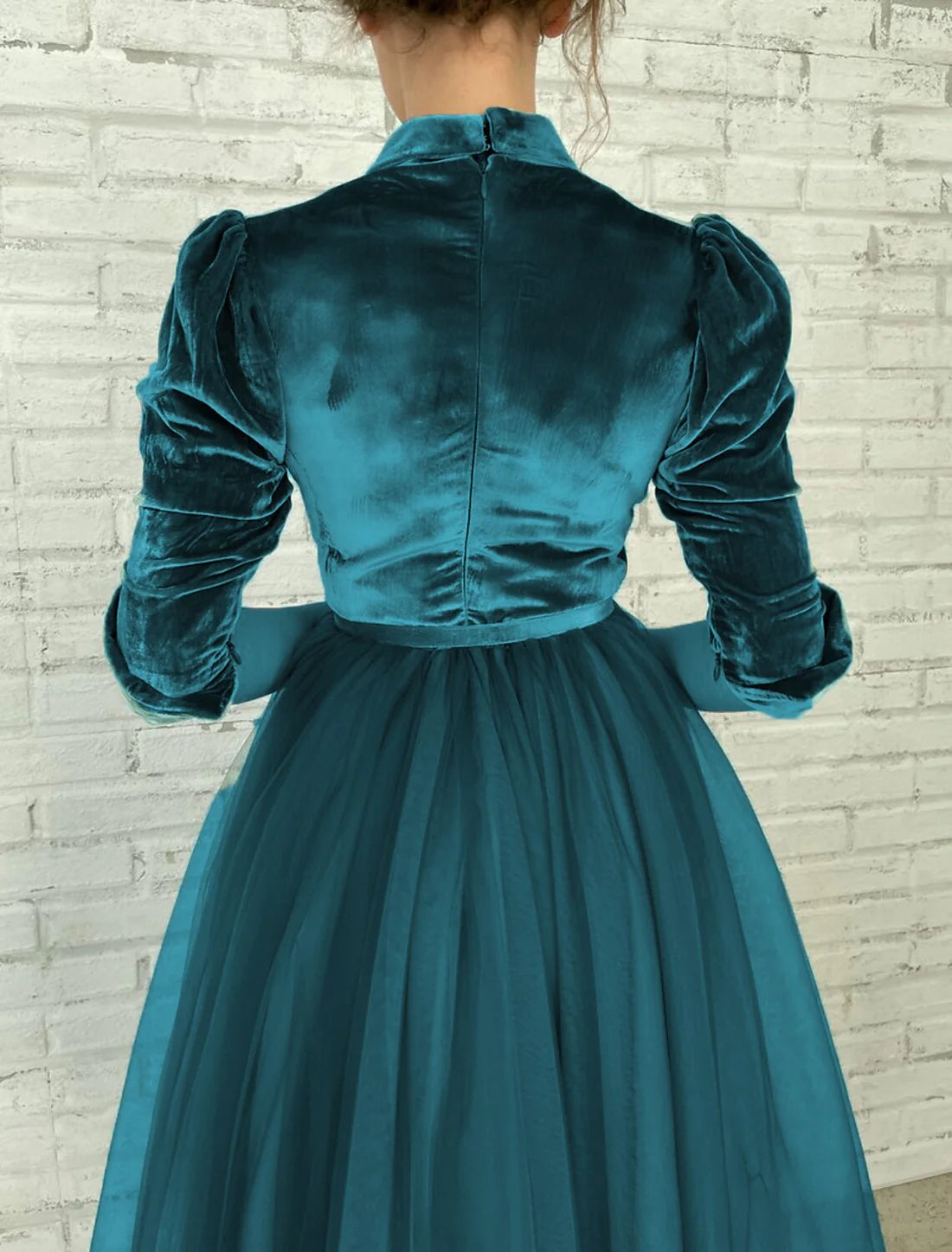 Ball Gown Cocktail Dresses Homecoming Dresses Elegant Dress Party Wear Quinceanera Ankle Length Half Sleeve V Neck Tulle with Sash / Ribbon Buttons Splicing