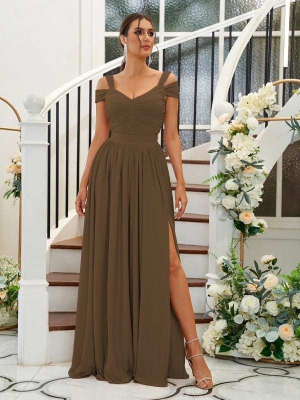 A-Line/Princess Jersey Ruffles Sweetheart Sleeveless Floor-Length Bridesmaid Dresses