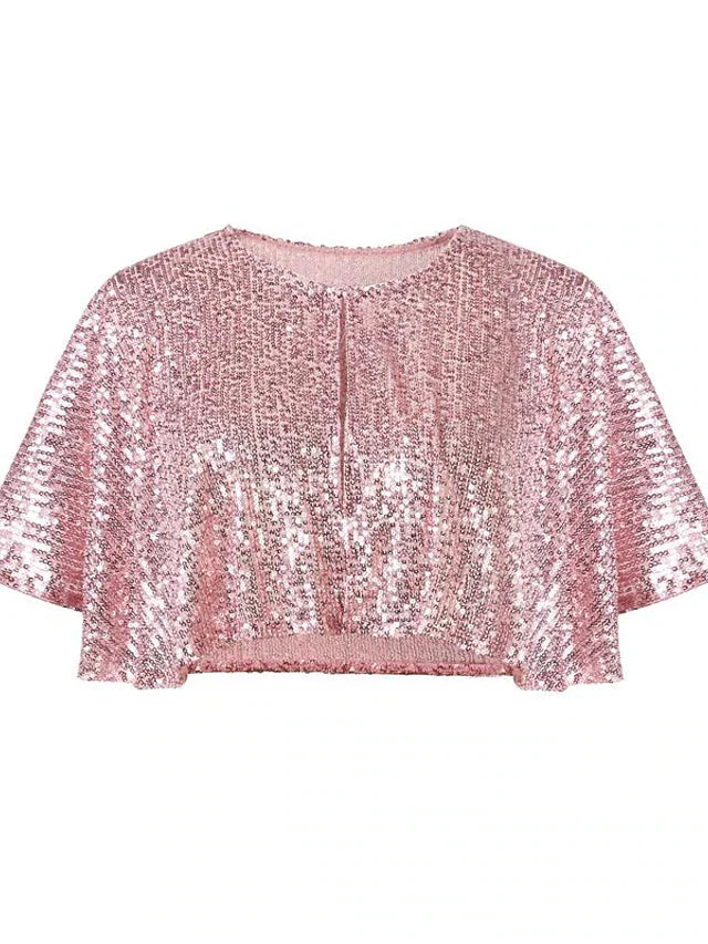 Two Piece Mermaid / Trumpet Party Dresses Sparkle & Shine Dress Prom Floor Length Sleeveless V Neck Capes Tulle V Back with Sequin Shawl