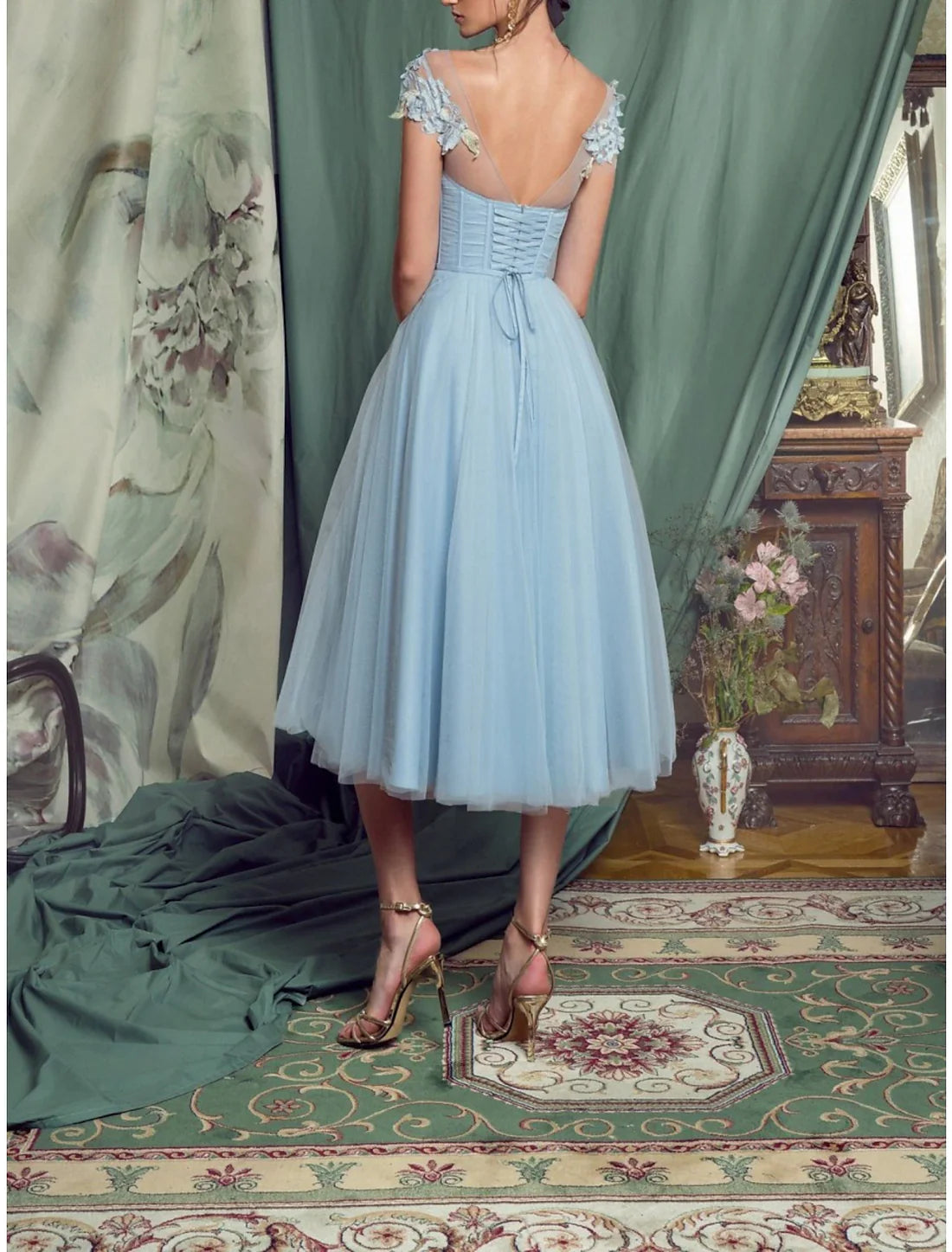 Party Dress Lace Dress Corset Dress Homecoming Dress Midi Dress  Short Sleeve Pure Color Lace Summer Spring Boat Neck Fashion Dress