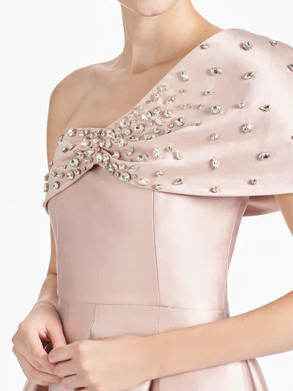 A Line/Princess One Shoulder to Floor Length mother of the bride dresses With Slit