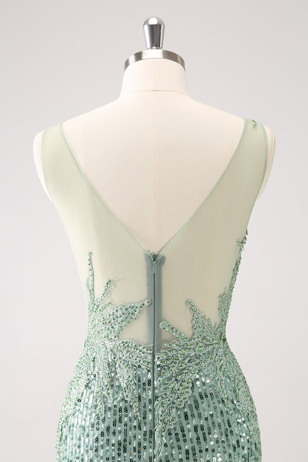 Sparkly Green Bodycon V Neck Sequin Short Homecoming Dress with Beading Sexy