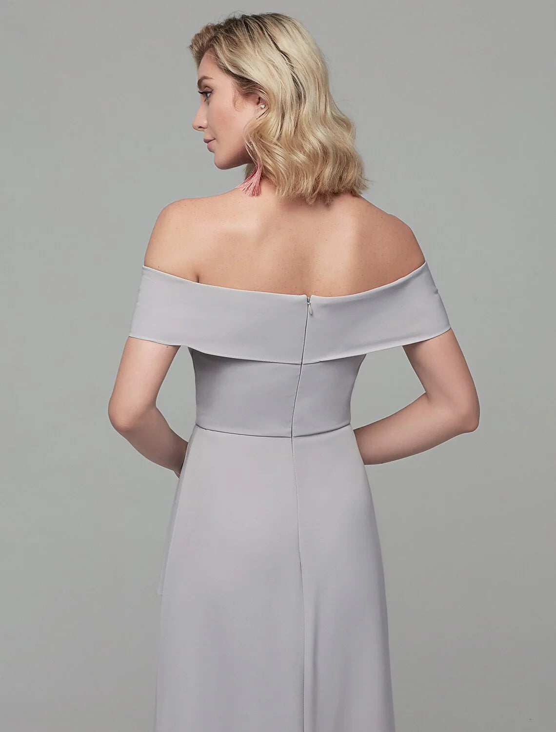 Sheath / Column Special Occasion Dresses Elegant & Luxurious Dress Wedding Guest Floor Length Short Sleeve Off Shoulder Spandex with Rhinestone Split Front