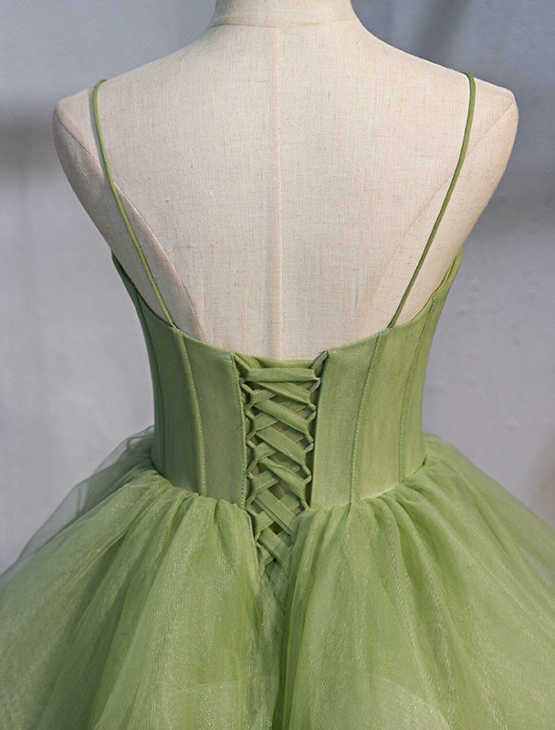 Ball Gown Quinceanera Dresses Sweet 16 Court Train Sleeveless Spaghetti Strap Tulle with Ruffles